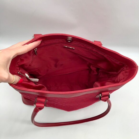 Talbots Red Monogram Canvas Tote Bag - Picture 10 of 10